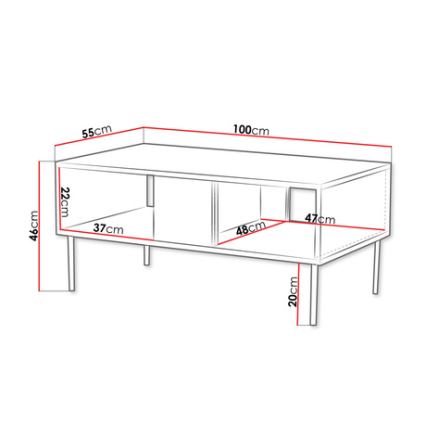 Coffee table DECO 46x100 cm walnut warmia
