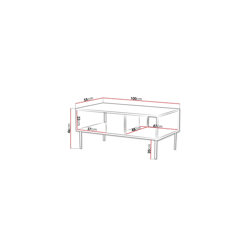 Coffee table DECO 46x100 cm walnut warmia