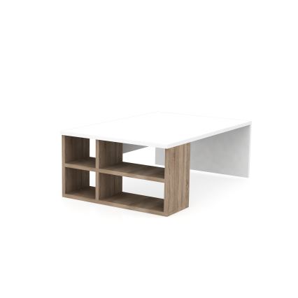 Coffee table DEFNE 34x90 cm white/brown