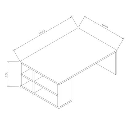 Coffee table DEFNE 34x90 cm white/brown
