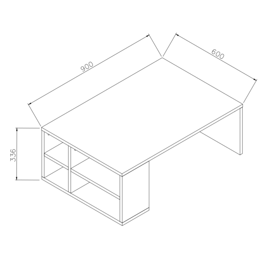 Coffee table DEFNE 34x90 cm white/brown