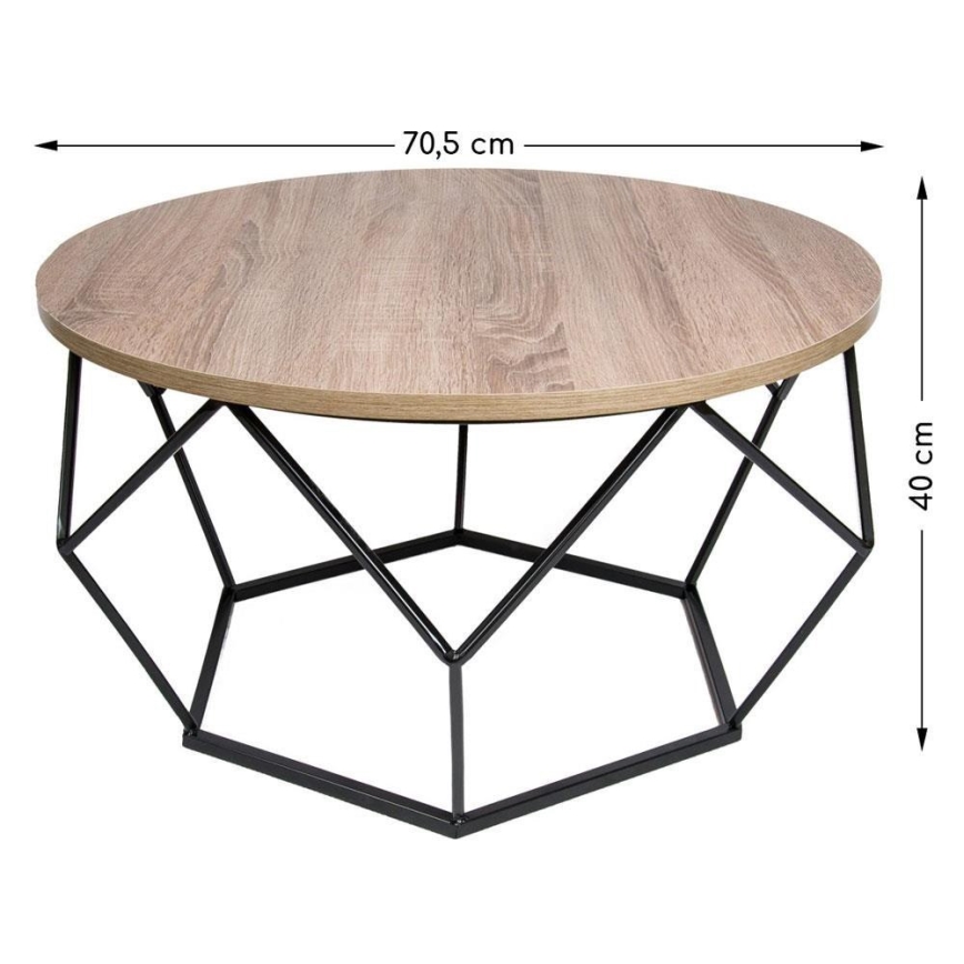 Coffee table DIAMOND 40x70 cm black/brown