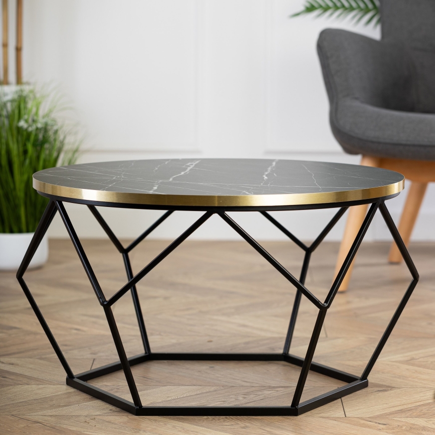 Coffee table DIAMOND 40x70 cm black/gold