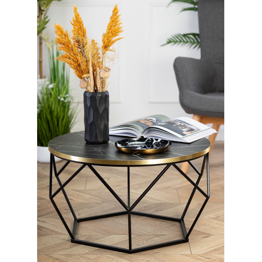 Coffee table DIAMOND 40x70 cm black/gold