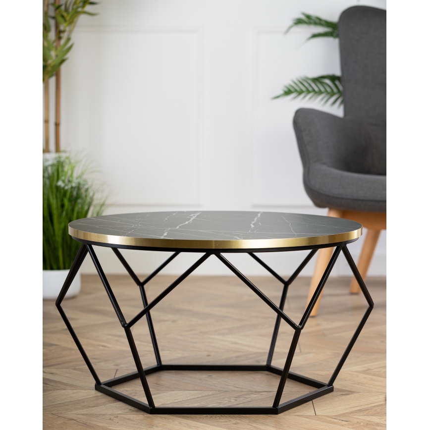 Coffee table DIAMOND 40x70 cm black/gold