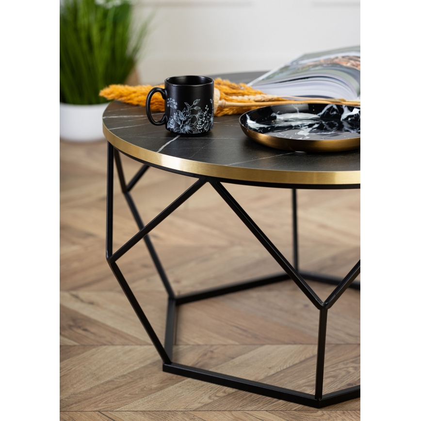 Coffee table DIAMOND 40x70 cm black/gold