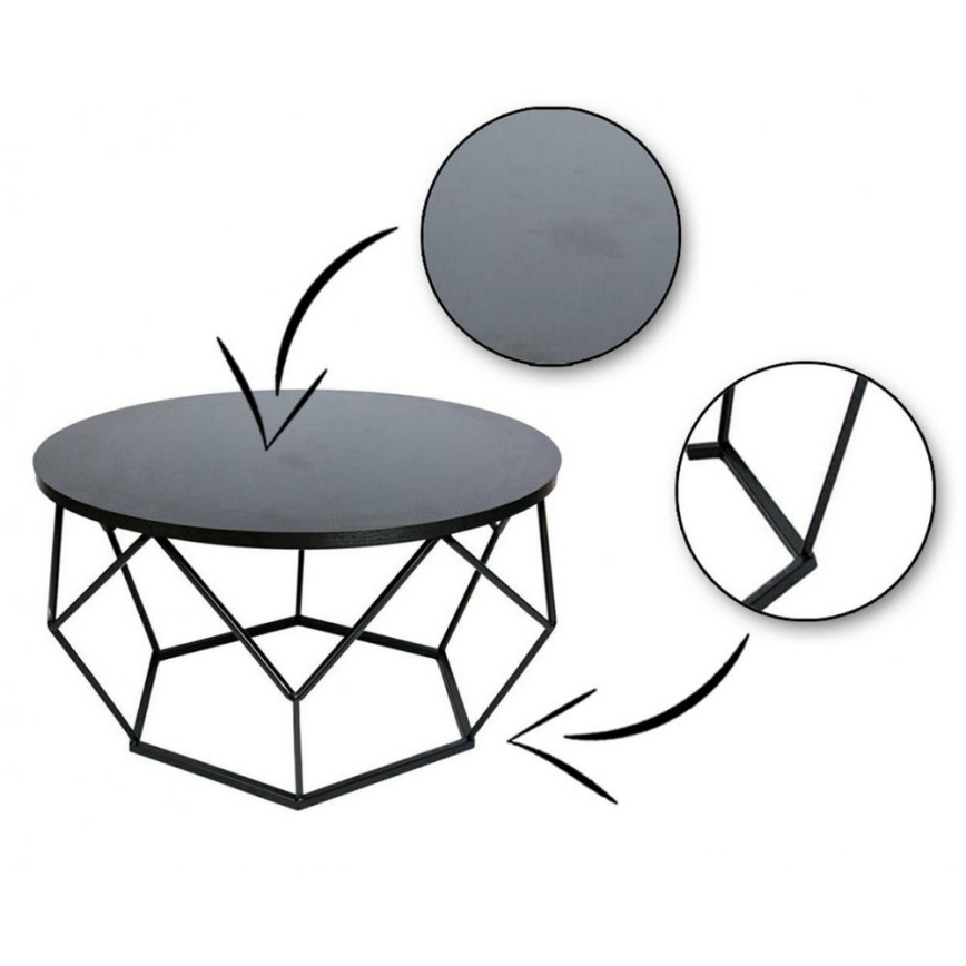 Coffee table DIAMOND 40x70 cm black