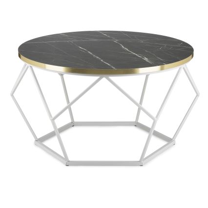 Coffee table DIAMOND 40x70 cm gold/black/white