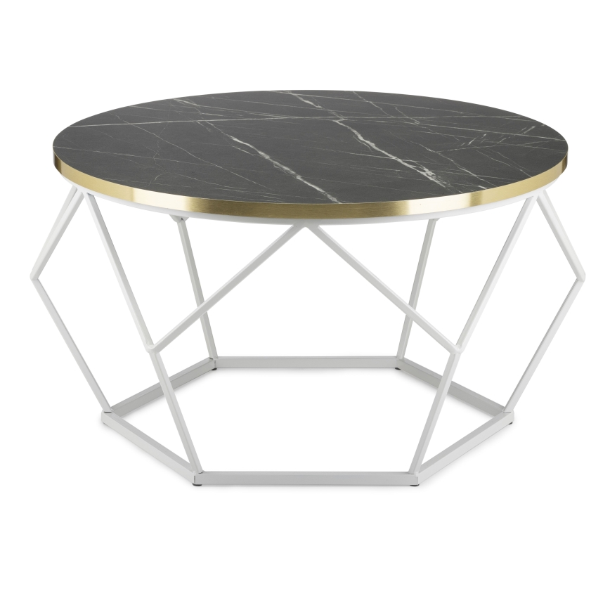 Coffee table DIAMOND 40x70 cm gold/black/white