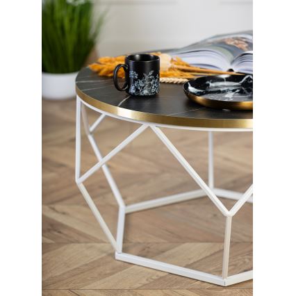 Coffee table DIAMOND 40x70 cm gold/black/white