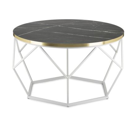 Coffee table DIAMOND 40x70 cm gold/black/white