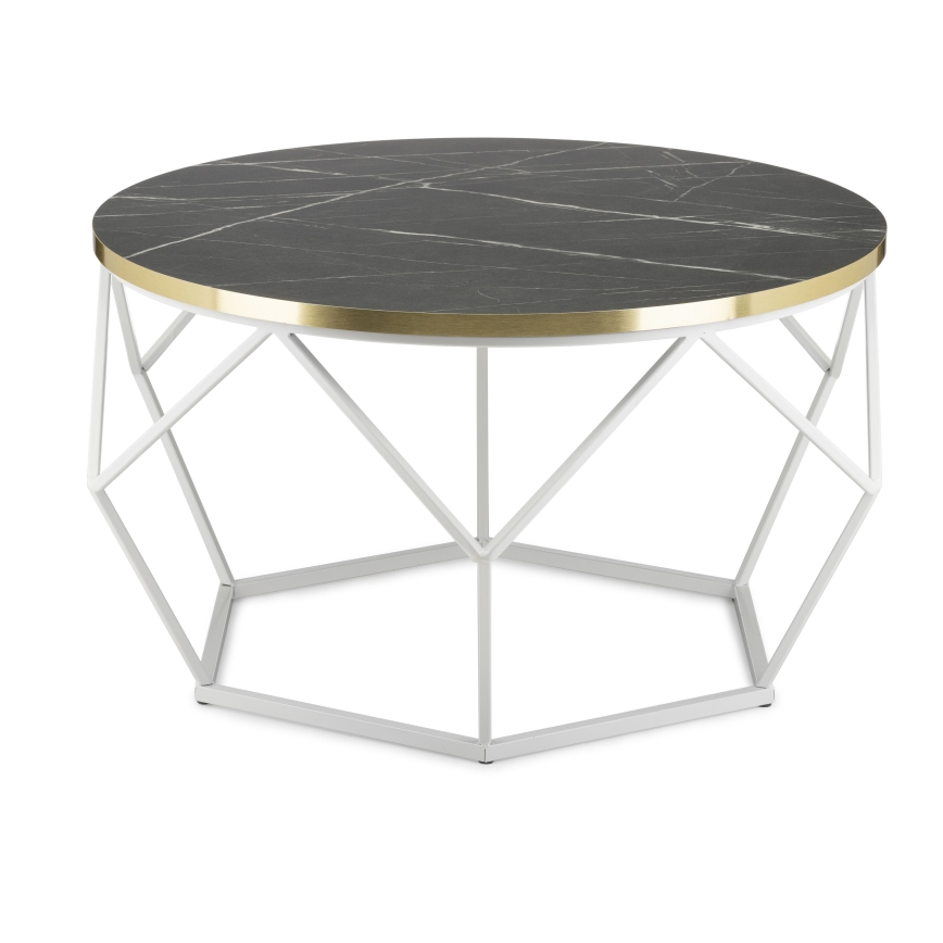 Coffee table DIAMOND 40x70 cm gold/black/white