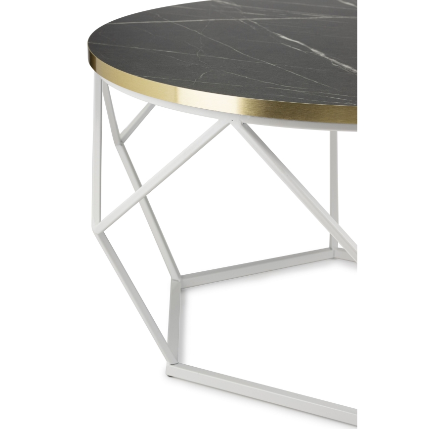 Coffee table DIAMOND 40x70 cm gold/black/white