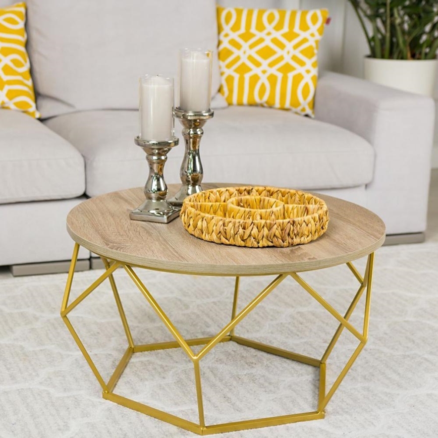 Coffee table DIAMOND 40x70 cm gold/brown