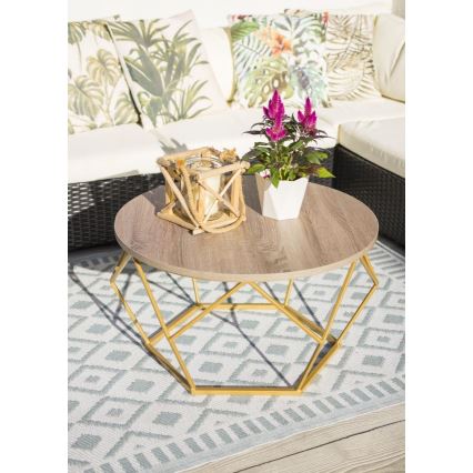 Coffee table DIAMOND 40x70 cm gold/brown