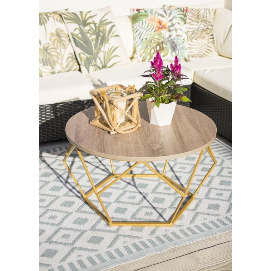 Coffee table DIAMOND 40x70 cm gold/brown