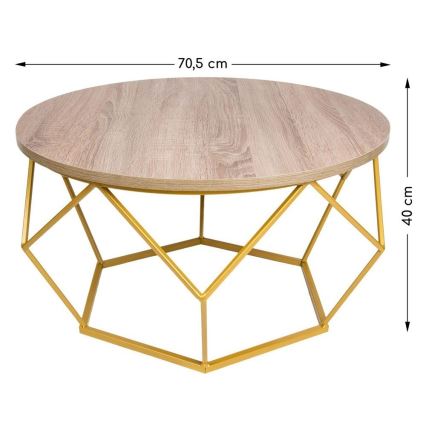 Coffee table DIAMOND 40x70 cm gold/brown