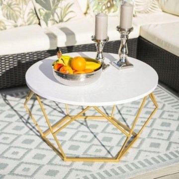 Coffee table DIAMOND 40x70 cm gold/white