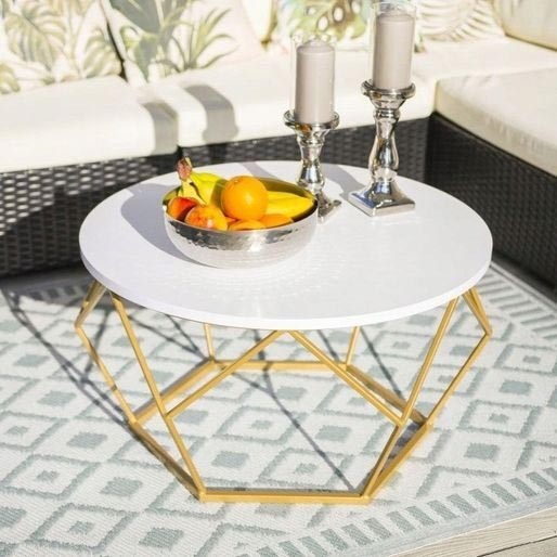 Coffee table DIAMOND 40x70 cm gold/white