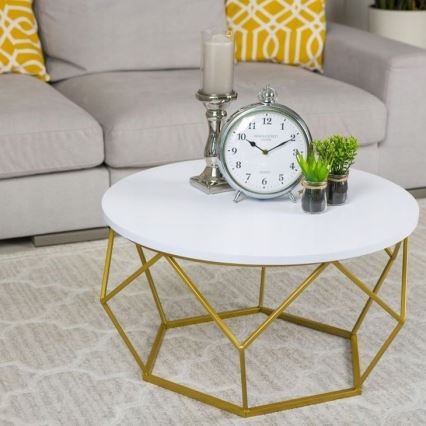 Coffee table DIAMOND 40x70 cm gold/white