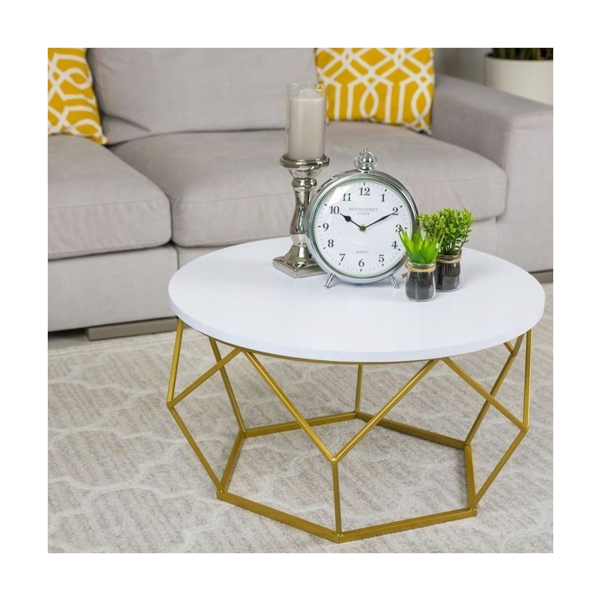 Coffee table DIAMOND 40x70 cm gold/white