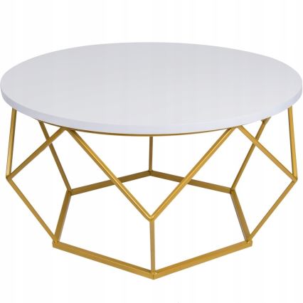 Coffee table DIAMOND 40x70 cm gold/white