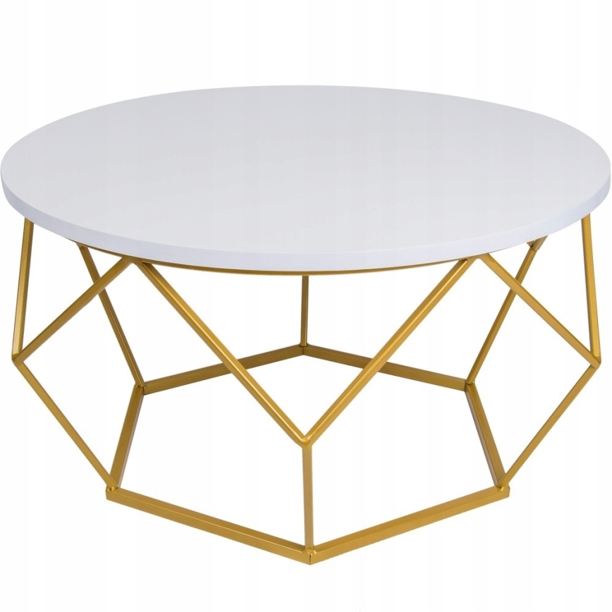 Coffee table DIAMOND 40x70 cm gold/white