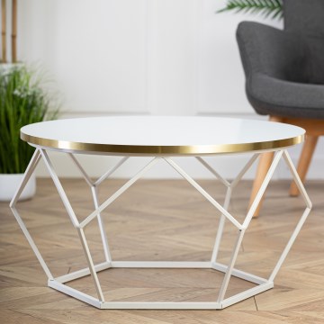 Coffee table DIAMOND 40x70 cm gold/white