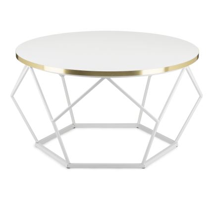 Coffee table DIAMOND 40x70 cm gold/white
