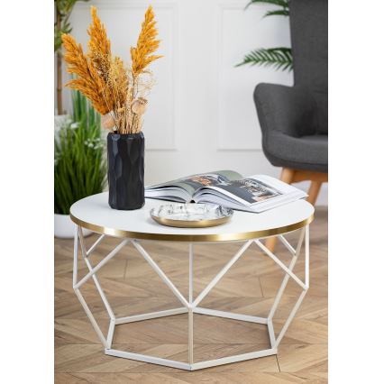 Coffee table DIAMOND 40x70 cm gold/white