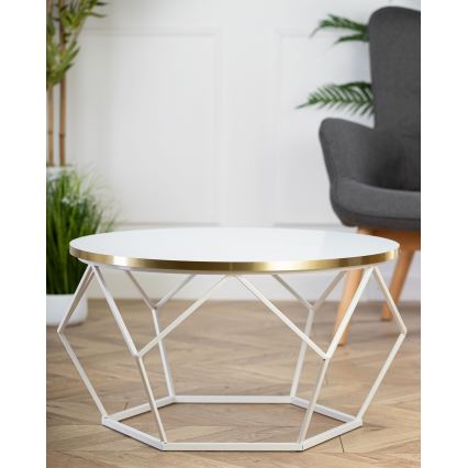 Coffee table DIAMOND 40x70 cm gold/white