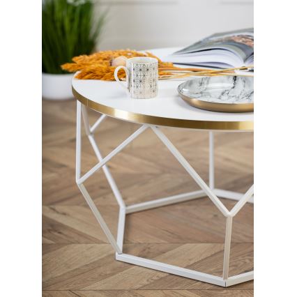 Coffee table DIAMOND 40x70 cm gold/white