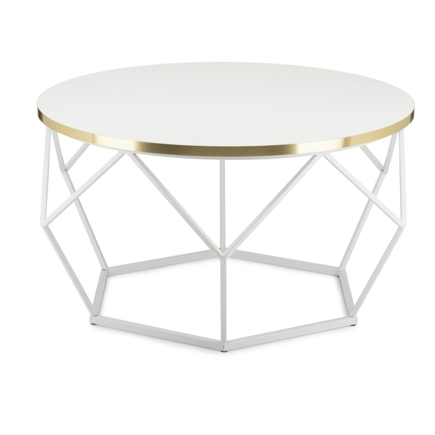 Coffee table DIAMOND 40x70 cm gold/white