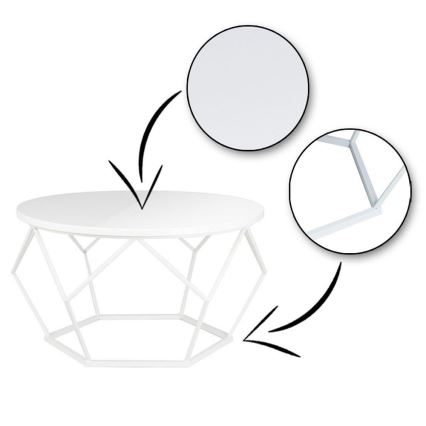 Coffee table DIAMOND 40x70 cm white