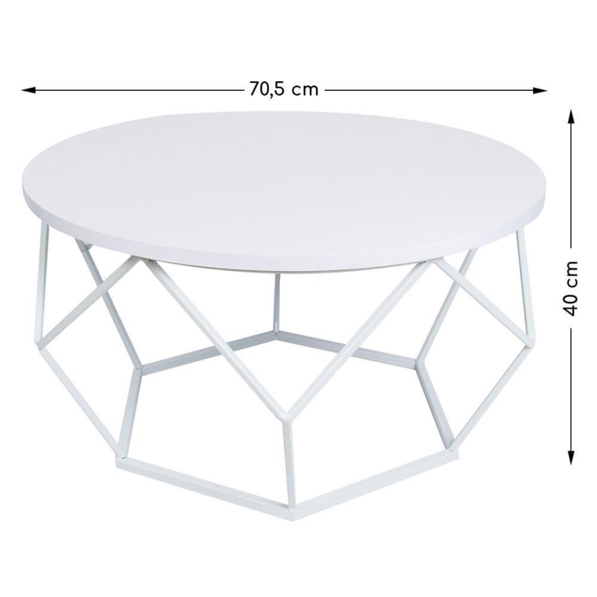 Coffee table DIAMOND 40x70 cm white