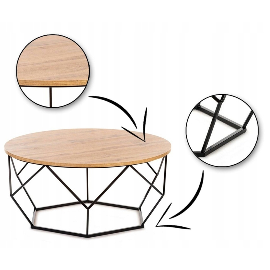 Coffee table DIAMOND 40x90 cm black/brown