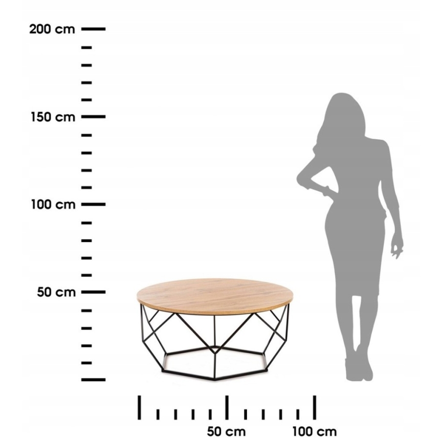 Coffee table DIAMOND 40x90 cm black/brown