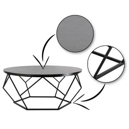 Coffee table DIAMOND 41,5x90 cm black