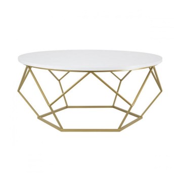 Coffee table DIAMOND 41,5x90 cm gold/white