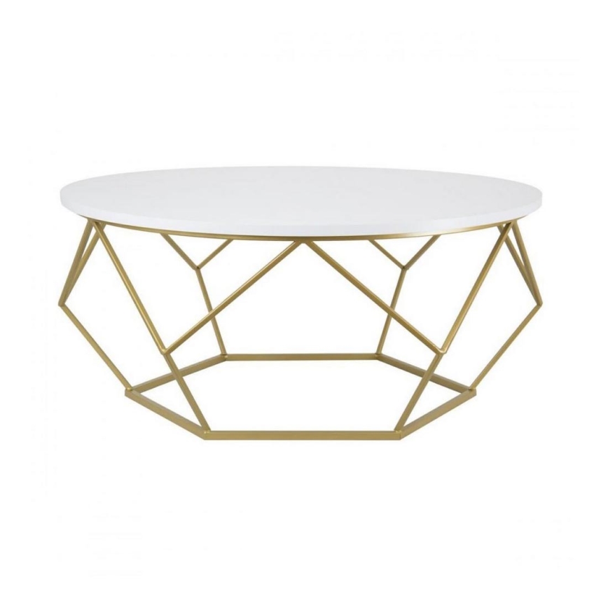 Coffee table DIAMOND 41,5x90 cm gold/white