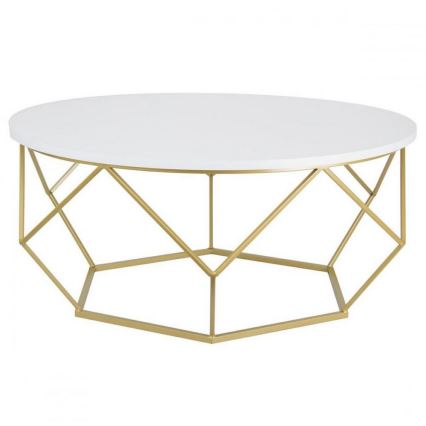 Coffee table DIAMOND 41,5x90 cm gold/white