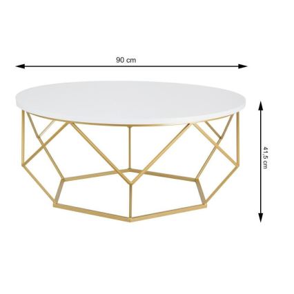 Coffee table DIAMOND 41,5x90 cm gold/white