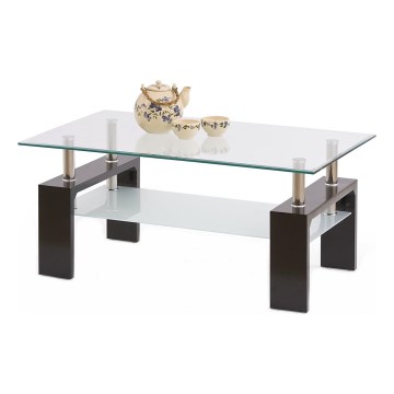 Coffee table DIANA 45x100 cm wenge/clear