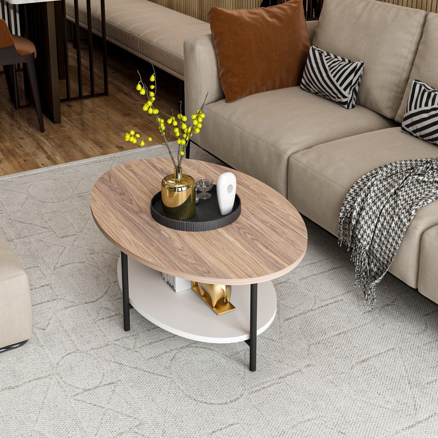 Coffee table ELIS 36x90 cm oak/white