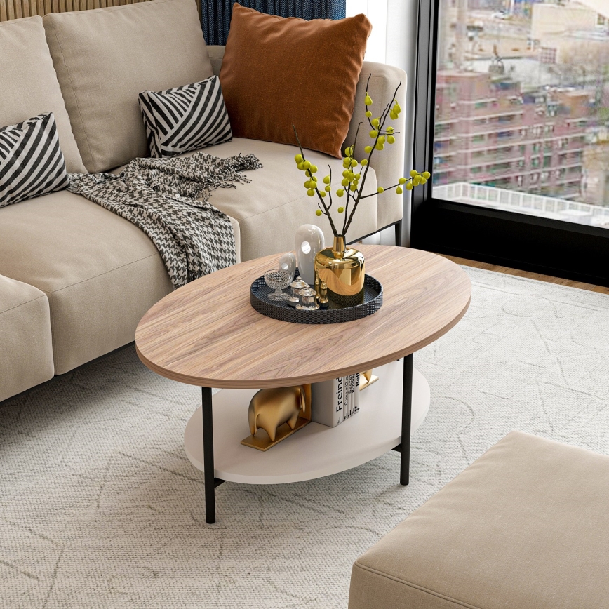 Coffee table ELIS 36x90 cm oak/white