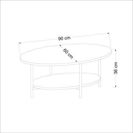 Coffee table ELIS 36x90 cm oak/white