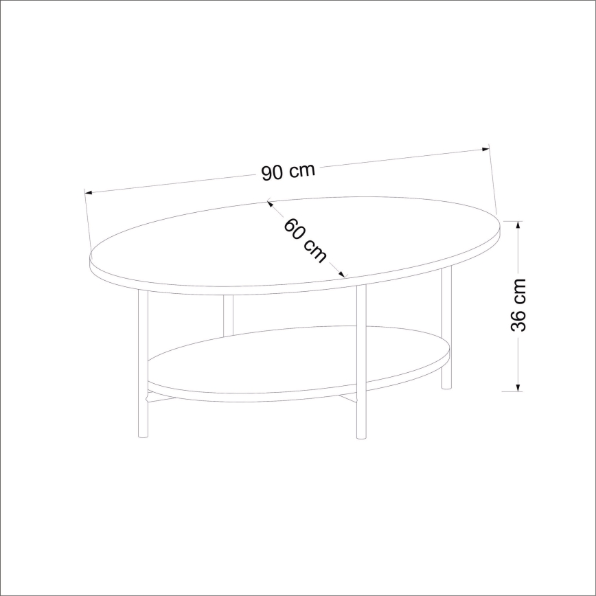 Coffee table ELIS 36x90 cm oak/white