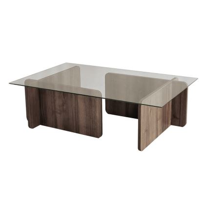 Coffee table ESCAPE 30x105 cm brown/clear