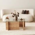 Coffee table ESCAPE 40x105 cm brown/clear