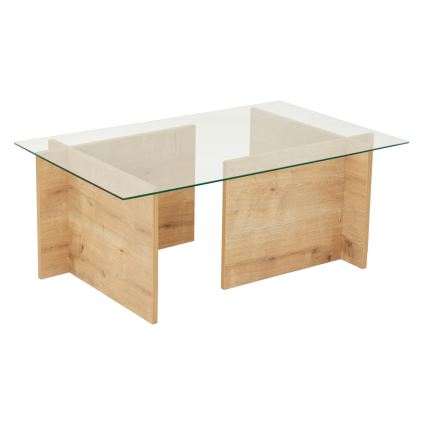 Coffee table ESCAPE 40x105 cm brown/clear